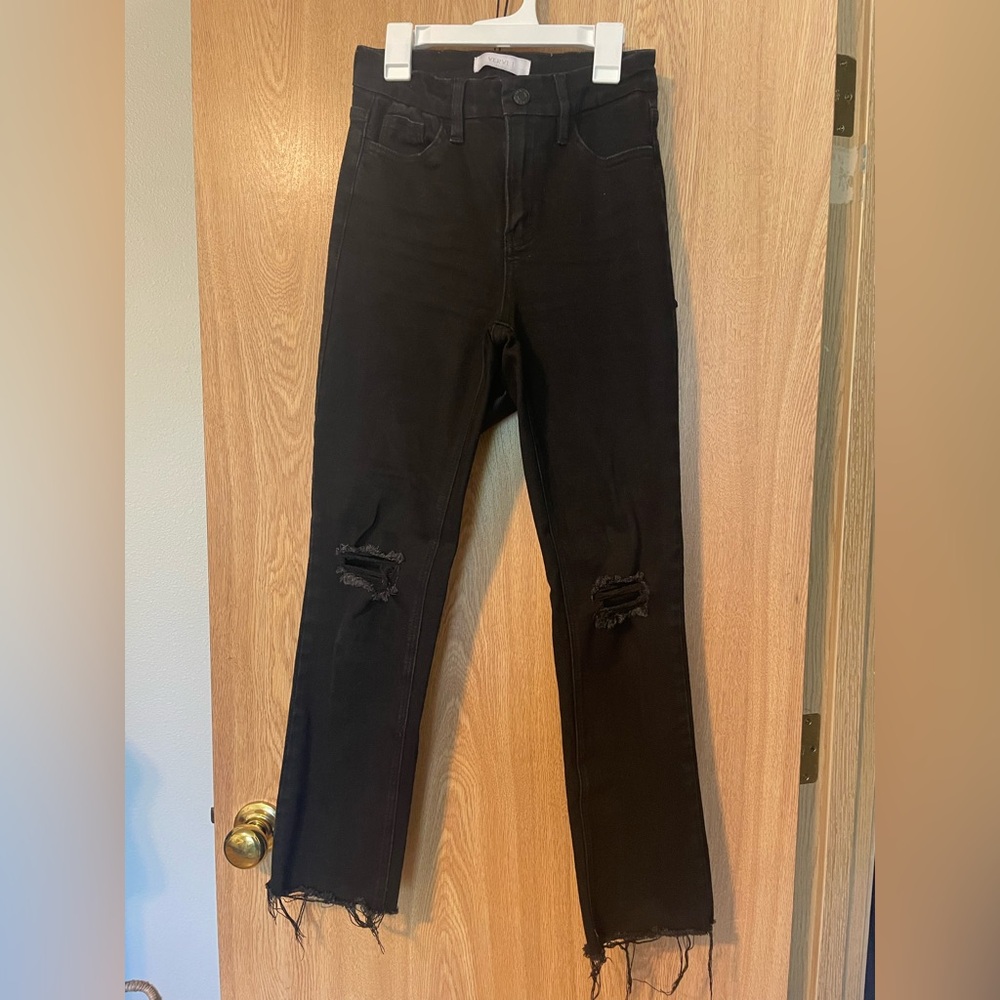 VERVET BY FLYING MONKEY Black High Rise Distressed Jeans